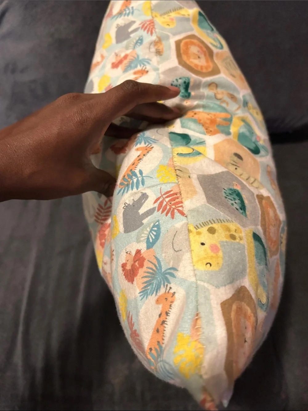 Playful Safari Accent Pillow - Yellow, Teal, Gray